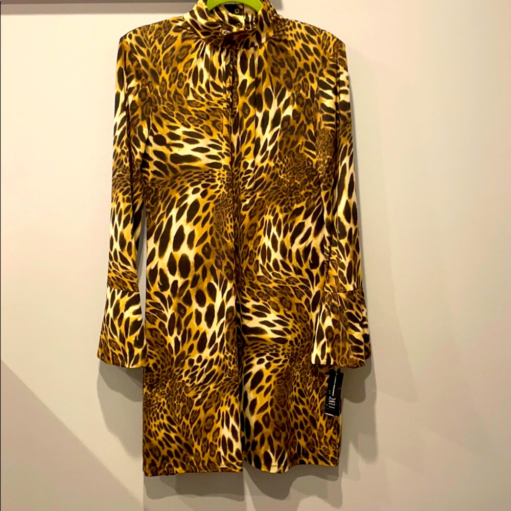 NWT INC leopard dress SZ L
